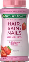 Cargar imagen en el visor de la galería, Nature's Bounty Optimal Solutions | Biotina 2500 mcg | Gomitas Fresa | Cabello, Piel y Uñas