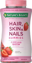 Cargar imagen en el visor de la galería, Nature's Bounty Optimal Solutions | Biotina 2500 mcg | Gomitas Fresa | Cabello, Piel y Uñas