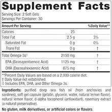 Cargar imagen en el visor de la galería, Cápsulas Nordic Naturals Ultimate Omega 2X, sabor a limón, 2,150 mg de omega-3, aceite de pescado de alta potencia, con EPA y DHA, promueve la salud cerebral y cardíaca, sin OMG