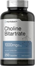 Cargar imagen en el visor de la galería, Horbaach Colina Bitartrato 1000 mg | 250 Cápsulas | Suministro Extendido
