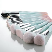 Cargar imagen en el visor de la galería, Kit Brochas Maquillaje + Esponjas Degradado Rosa Azul | Cerdas Sintéticas | Sin Crueldad | Uso Profesional