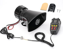 Cargar imagen en el visor de la galería, Bocina Sirena de Coche 7 Tonos con Micrófono | 12V 100W | Alarma Emergencia y Sistema PA
