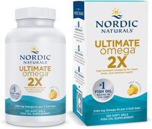 Cargar imagen en el visor de la galería, Cápsulas Nordic Naturals Ultimate Omega 2X, sabor a limón, 2,150 mg de omega-3, aceite de pescado de alta potencia, con EPA y DHA, promueve la salud cerebral y cardíaca, sin OMG