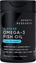 Cargar imagen en el visor de la galería, Omega-3 Triple Concentración 1250 mg | 90 Cápsulas | Aceite de Pescado de Alaska | Sports Research
