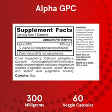 Cargar imagen en el visor de la galería, Alpha GPC 300 mg | 60 Cápsulas Vegetales | Salud Cerebral | Jarrow Formulas