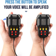 Cargar imagen en el visor de la galería, Bocina Sirena de Coche 7 Tonos con Micrófono | 12V 100W | Alarma Emergencia y Sistema PA