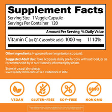 Cargar imagen en el visor de la galería, Doctor's Best Vitamina C 1000mg Quali-C | Colágeno + Antioxidante + Inmunidad | Vegano | Sin OGM | 120 Cápsulas