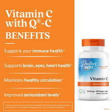 Cargar imagen en el visor de la galería, Doctor's Best Vitamina C 1000mg Quali-C | Colágeno + Antioxidante + Inmunidad | Vegano | Sin OGM | 120 Cápsulas