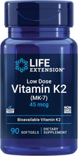 Cargar imagen en el visor de la galería, Life Extension Vitamina K2 45mcg (MK-7) | 90 Cáps Blandas | Salud Cardiovascular + Ósea | Sin Gluten | Sin OGM
