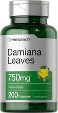 Cargar imagen en el visor de la galería, Damiana 750 mg | 200 Cápsulas | Hierba Natural | Horbäach
