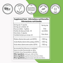 Cargar imagen en el visor de la galería, Supersmart – Cápsulas vegetales con EDTA disódico cálcico | 180 unidades | Sin OGM y sin gluten
