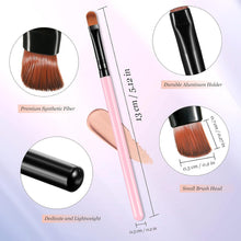 Cargar imagen en el visor de la galería, Pack 12 Brochas Correctoras Mini Rosa | Fibra Sintética | Multifunción | Portables | Labios Ojos Base Cejas