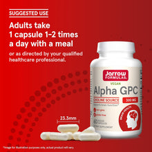 Cargar imagen en el visor de la galería, Alpha GPC 300 mg | 60 Cápsulas Vegetales | Salud Cerebral | Jarrow Formulas