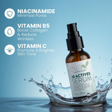 Cargar imagen en el visor de la galería, 10 Actives Suéro Facial | 1 oz | Niacinamida + Vit C + Ác. Hialurónico | 10 Activos | Ilumina + Poros + Manchas