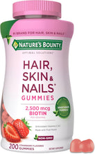 Cargar imagen en el visor de la galería, Nature's Bounty Gomitas Biotina 2500 mcg | Cabello Piel y Uñas | 200 Gomitas | Vitamina C y E | Vegetariano | Sin Gluten