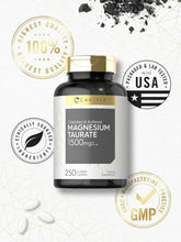 Cargar imagen en el visor de la galería, Taurato de Magnesio 1500 mg | 250 Cápsulas Veganas | Sin Gluten | Carlyle