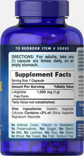 Cargar imagen en el visor de la galería, Puritans Pride L-arginina 1000 Mg Cápsulas 100 Unidades