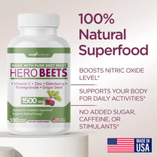 Cargar imagen en el visor de la galería, Beet Root Capsules 1500mg Organic Beet Root Powder + Vitamin