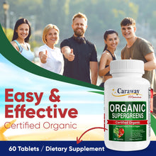 Cargar imagen en el visor de la galería, Caraway Vitamins Super Greens Orgánico | 60 Tabletas | Inmunidad y Energía