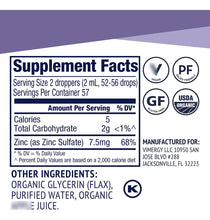 Cargar imagen en el visor de la galería, Vimergy Sulfato De Zinc Orgánico Usda Suplementos De Zinc