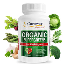 Cargar imagen en el visor de la galería, Caraway Vitamins Super Greens Orgánico | 60 Tabletas | Inmunidad y Energía