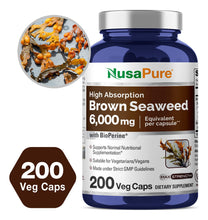 Cargar imagen en el visor de la galería, Nusapure Extracto De Algas Marrones 6000 Mg 200 Cápsulas