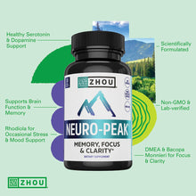 Cargar imagen en el visor de la galería, Zhou Neuro Peak Brain Support Supplement Memory Focus &