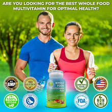 Cargar imagen en el visor de la galería, Whole Food Multivitamin Plus 90 Cápsulas Veganas | Vit A B C D K + Probióticos + CoQ10 + Cúrcuma | Hombres y Mujeres