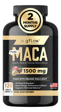 Cargar imagen en el visor de la galería, Cápsulas De Raíz De Maca Orgánica De 1500 Mg Hechas Con