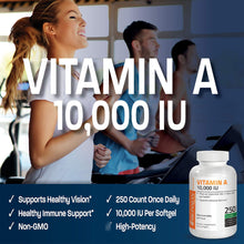 Cargar imagen en el visor de la galería, Bronson Vitamina A 10,000 IU | 250 Cápsulas Blandas | Piel, Ojos y Cabello