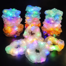 Cargar imagen en el visor de la galería, Aosimin 27 Piezas De Scrunchies Led Multicolor De Doble Capa