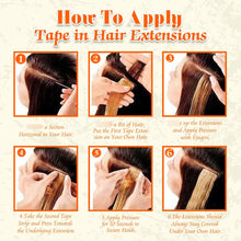 Cargar imagen en el visor de la galería, Full Shine Extensiones Adhesivas De Cabello Humano De 22