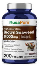 Cargar imagen en el visor de la galería, Nusapure Extracto De Algas Marrones 6000 Mg 200 Cápsulas