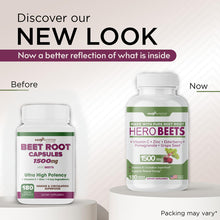 Cargar imagen en el visor de la galería, Beet Root Capsules 1500mg Organic Beet Root Powder + Vitamin