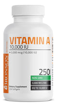Cargar imagen en el visor de la galería, Bronson Vitamina A 10,000 IU | 250 Cápsulas Blandas | Piel, Ojos y Cabello
