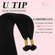 Cargar imagen en el visor de la galería, Youngsee Extensiones De Cabello Humano Con Punta En U Color