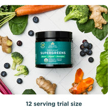 Cargar imagen en el visor de la galería, Ancient Nutrition Polvo Orgánico Supergreens Con Probióticos