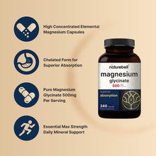 Cargar imagen en el visor de la galería, Naturebell Cápsulas De Glicinato De Magnesio De 500 Mg 240