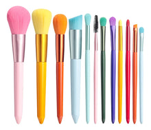 Cargar imagen en el visor de la galería, Bs-mall Brochas De Maquillaje Coloridas 12 Unids Juego De