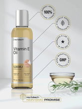 Cargar imagen en el visor de la galería, Horbäach Aceite Natural Vitamina E 5000 UI | Piel + Cabello + Cara | Pack 2x4oz | Vegetariano