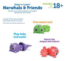 Cargar imagen en el visor de la galería, Learning Resources Snap-n-learn Narwhals & Friends 15 Piezas
