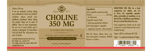 Cargar imagen en el visor de la galería, Solgar Colina 350 Mg 100 Cápsulas Vegetales Apoya La