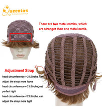 Cargar imagen en el visor de la galería, Queentas Pixie Peluca Corta En Capas Castaño Castaño Natural