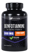 Cargar imagen en el visor de la galería, Healthfare Benfotiamina 300mg | 200 Cápsulas | Vitamina B1 Biodisponible