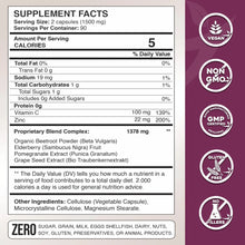 Cargar imagen en el visor de la galería, Beet Root Capsules 1500mg Organic Beet Root Powder + Vitamin
