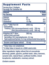 Cargar imagen en el visor de la galería, Super Omega-3 Epa/dha Fish Oil Sesame Lignans & Olive