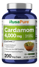 Cargar imagen en el visor de la galería, Nusapure Extracto De Cardamomo 4000mg 200 Cápsulas