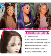 Cargar imagen en el visor de la galería, Hermosa Pelucas De Cabello Humano Con Encaje Frontal Marrón