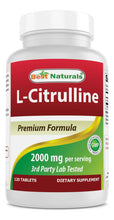Cargar imagen en el visor de la galería, Best Naturals L-citrulina 2000 Mg/porción Sin Omg Sin Gluten