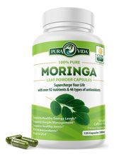 Cargar imagen en el visor de la galería, Pura Vida Moringa Orgánica 120 Cápsulas 500mg | Origen Único Nicaragua | Energía + Metabolismo + Inmunidad